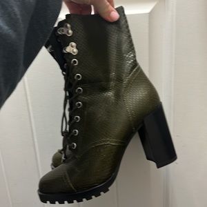 Brand new Paige green leather combat boot sz 7